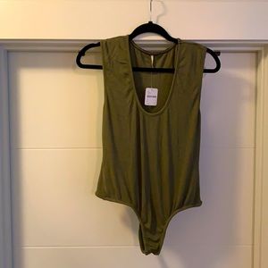 Free People Bodysuit. Olive Green. NBW. NWT.
